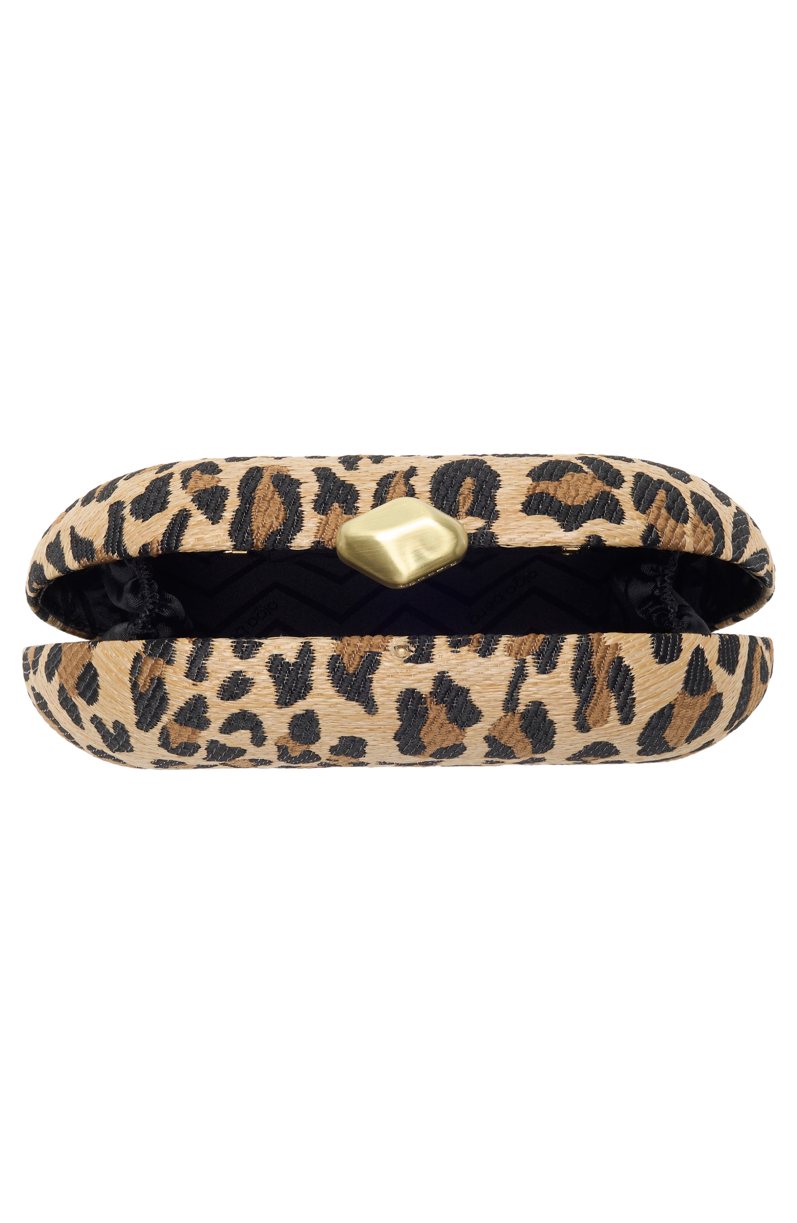 Giselle Woven Clutch, Alternate, color, LEOPARD