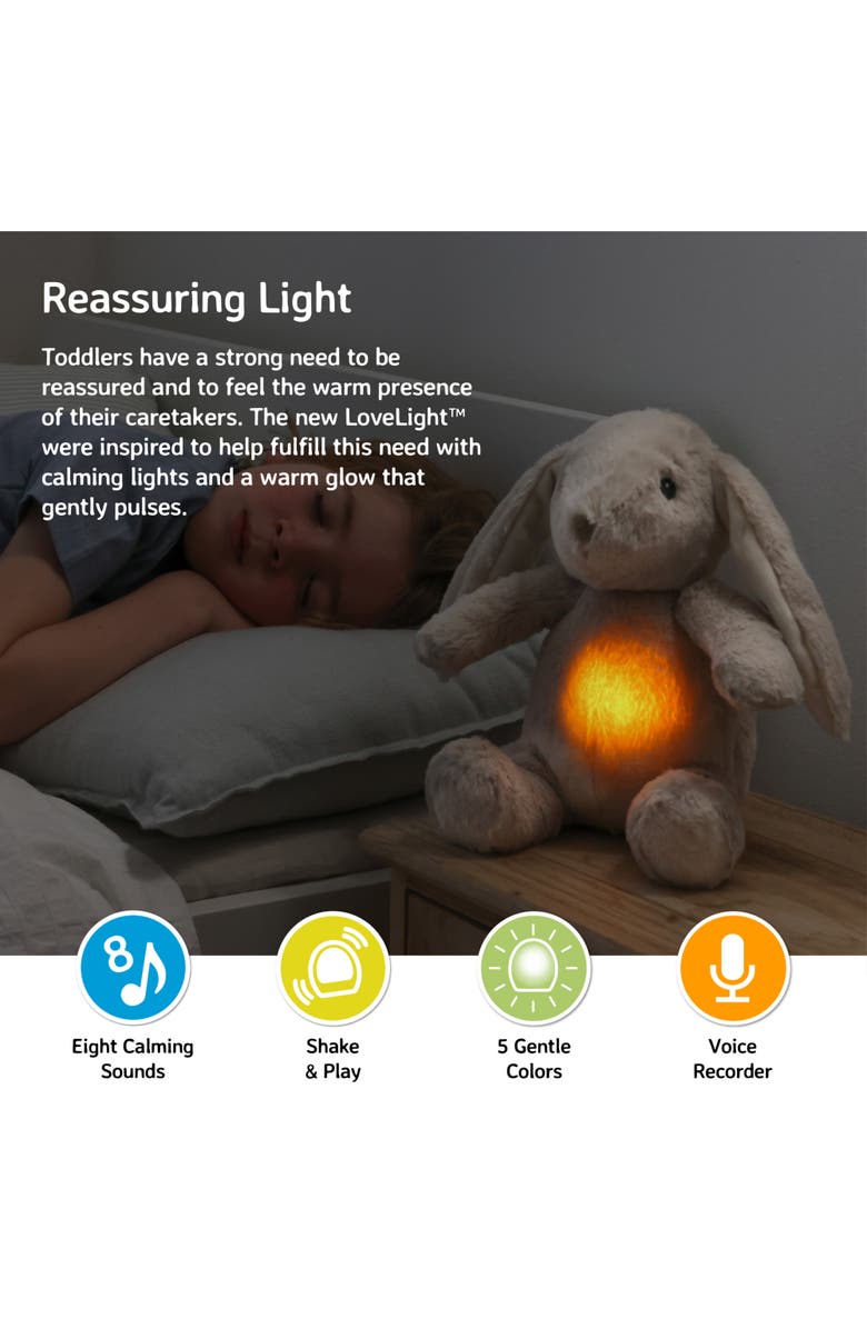 Cloud B Love Light Buddies - Rechargeable Plush Nightlight & Sound Soother for Baby Sleep, Alternate, color, Billy Bunny
