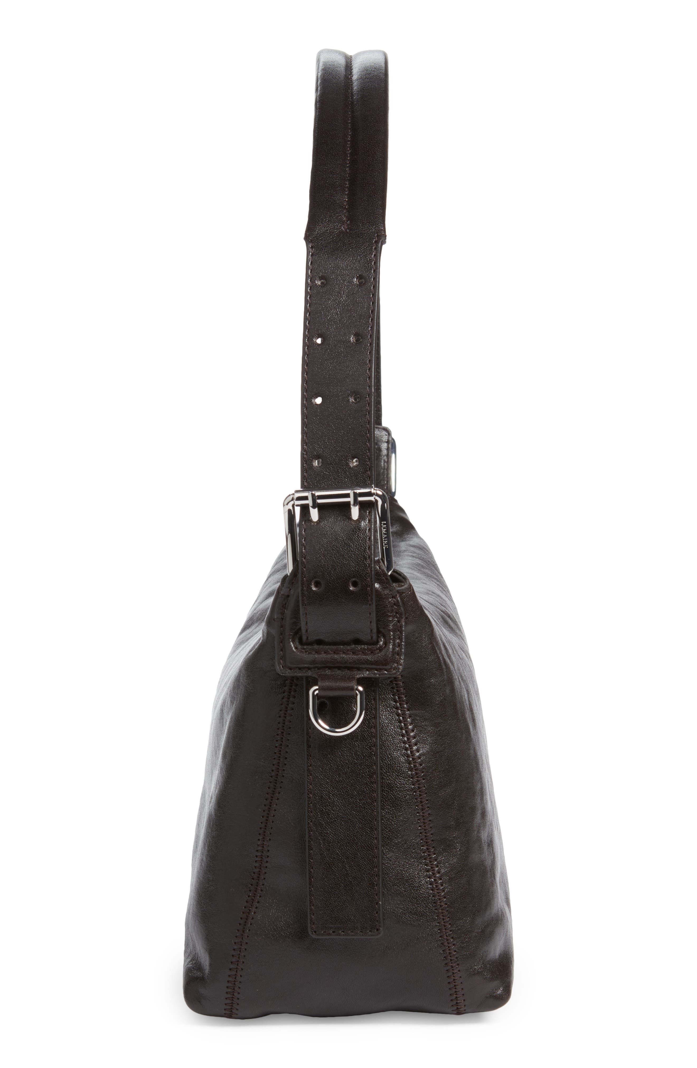 Belted Baguette Bag, Alternate, color, DARK CHOCOLATE