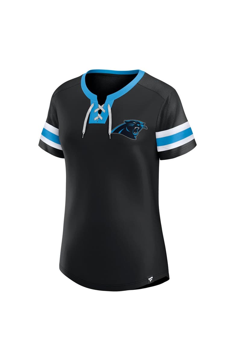 FANATICS Women's Fanatics  Black Carolina Panthers Lace-Up Bling T-Shirt, Alternate, color, Black
