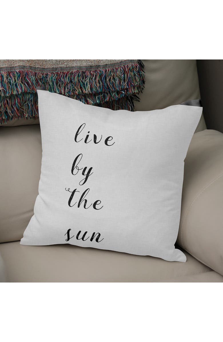CURIOOS Live By The Sun Throw Pillow, Alternate, color,