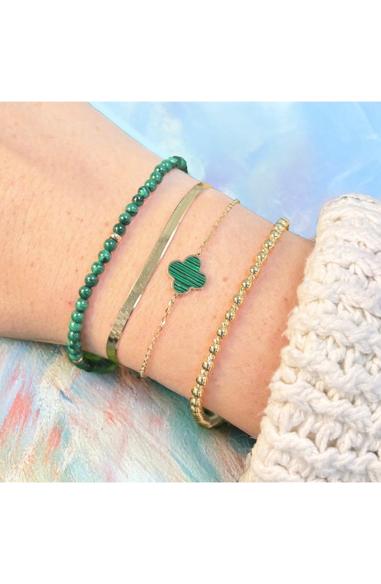The Lovery Fine Jewelry Malachite Round Bead Bracelet, Alternate, color, Malachite