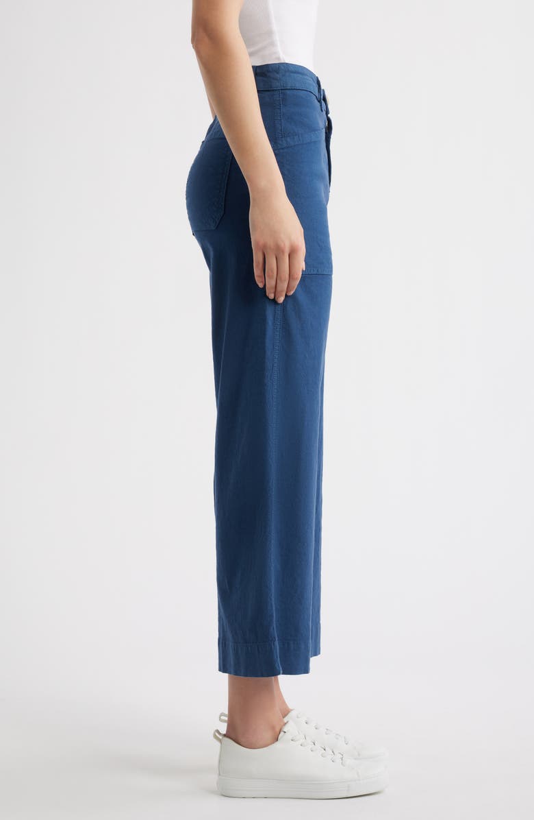 Frank & Eileen Stretch Cotton & Linen Crop Wide Leg Carpenter Pants, Alternate, color, Summer Navy