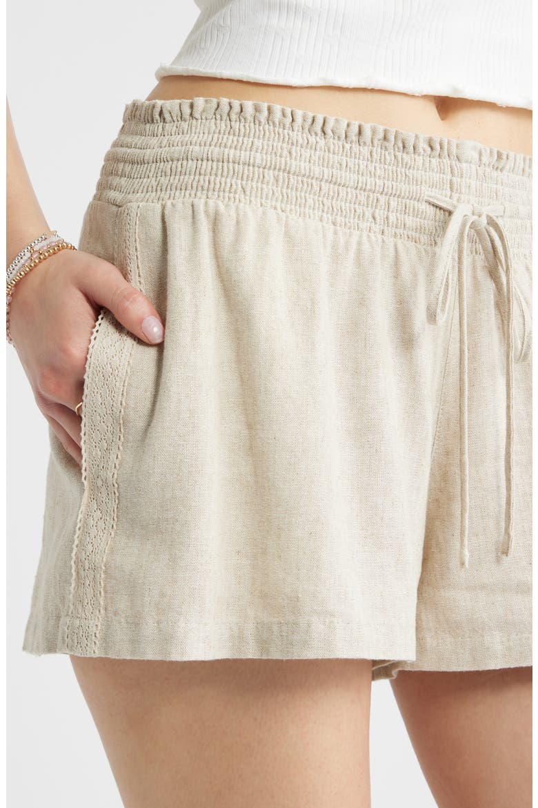 Linen Blend Shorts, Alternate, color, NATURAL