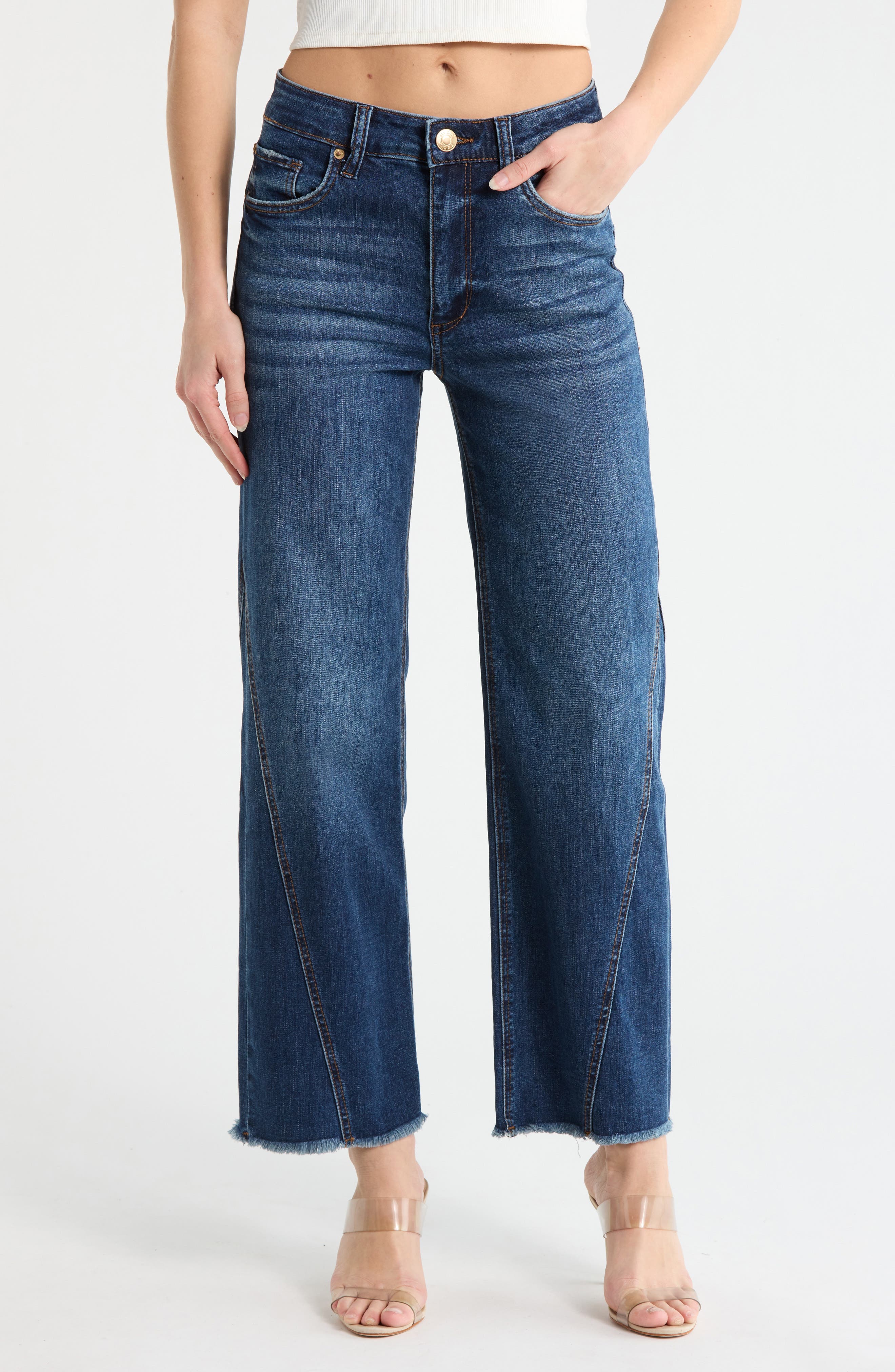 STS Blue Billie High Waist Fray Hem Wide Leg Jeans