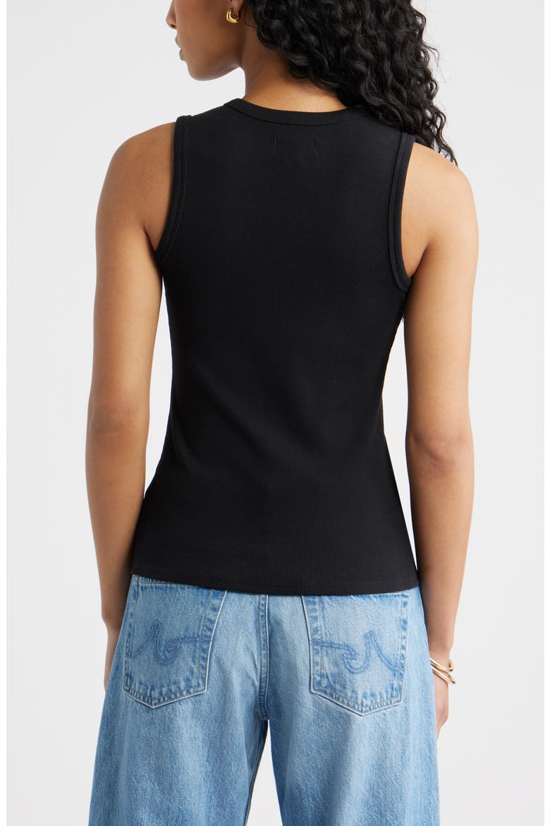 Rib Button-Up Tank, Alternate, color, BLACK