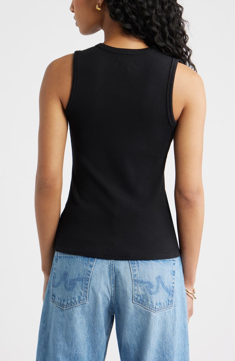 Open Edit Rib Button-Up Tank, Alternate, color, Black