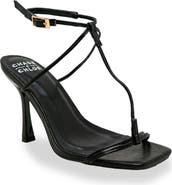 CHASE AND CHLOE Minimalist Strappy Square Toe Sandal