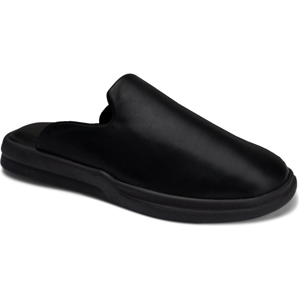 Lusso Cloud Men's Pelli Leather Slides In Jet Black/matte