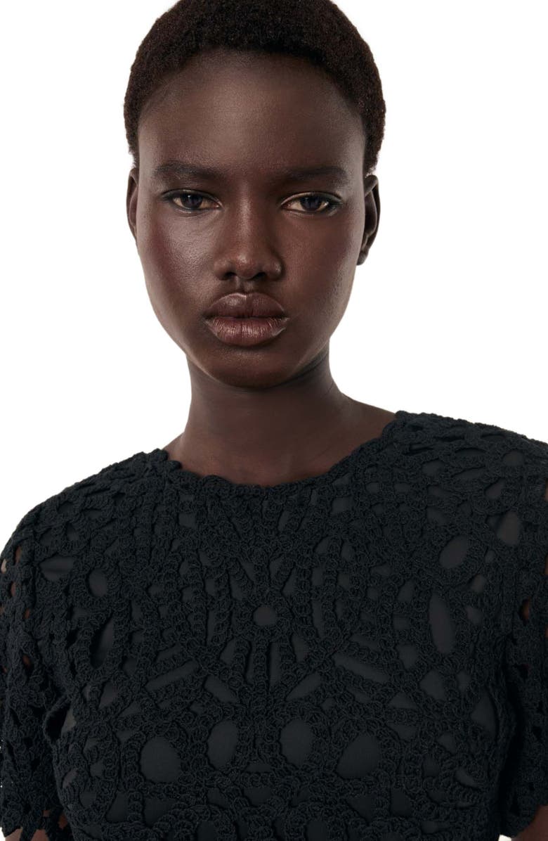 maje Mini crochet dress, Alternate, color, 