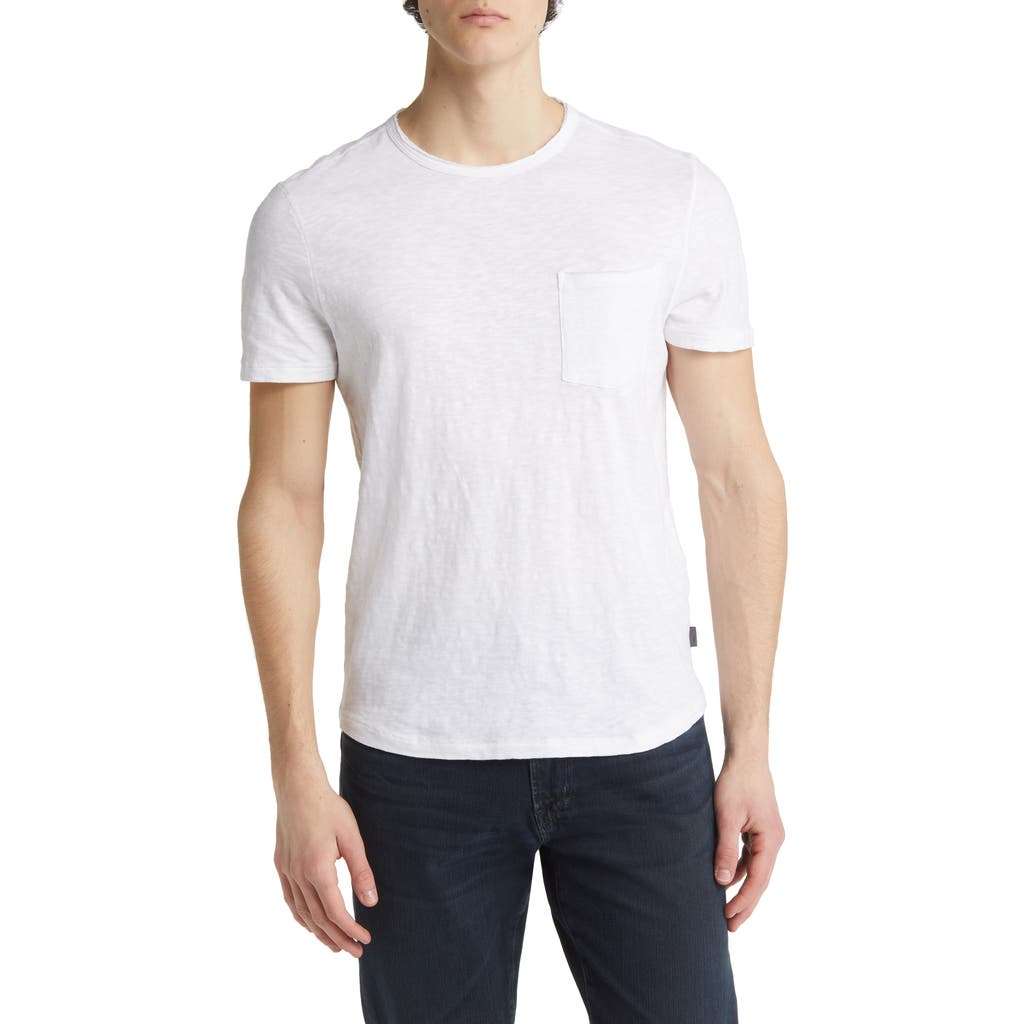 John Varvatos Cooper Washed Cotton Slub T-shirt In White