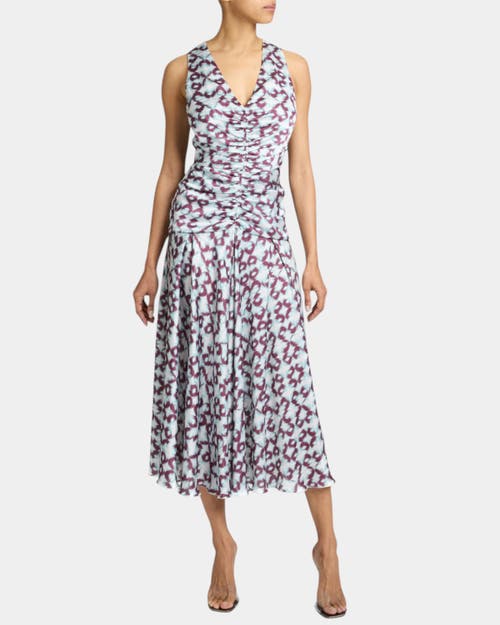 SANTORELLI SANTORELLI EDEN SLEEVELESS FIT AND FLARE MIDI DRESS WITH CENTER RUCHING 