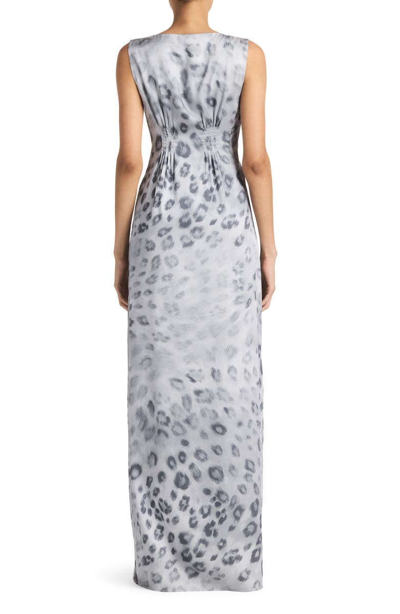 ST. JOHN Painted Leopard Print Maxi Dress, Alternate, color, 