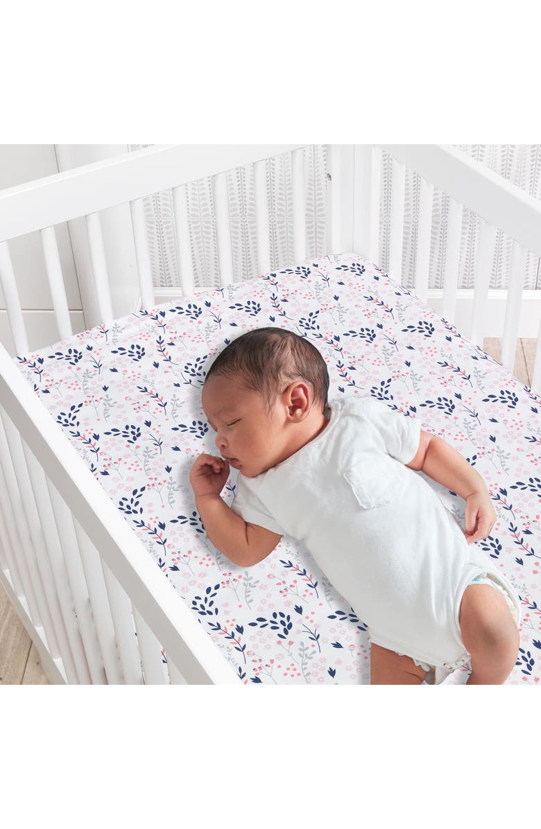 Lambs & Ivy Forever Friends Woodland Fox/Owl 4-Piece Nursery Crib Baby Bedding Set, Alternate, color, Pink