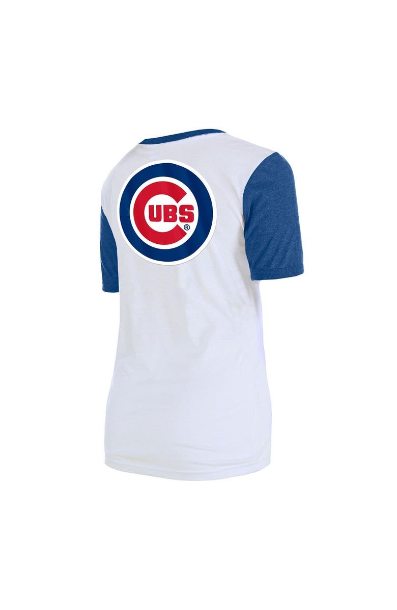 New Era Women's New Era White Chicago Cubs Colorblock T-Shirt, Alternate, color, 