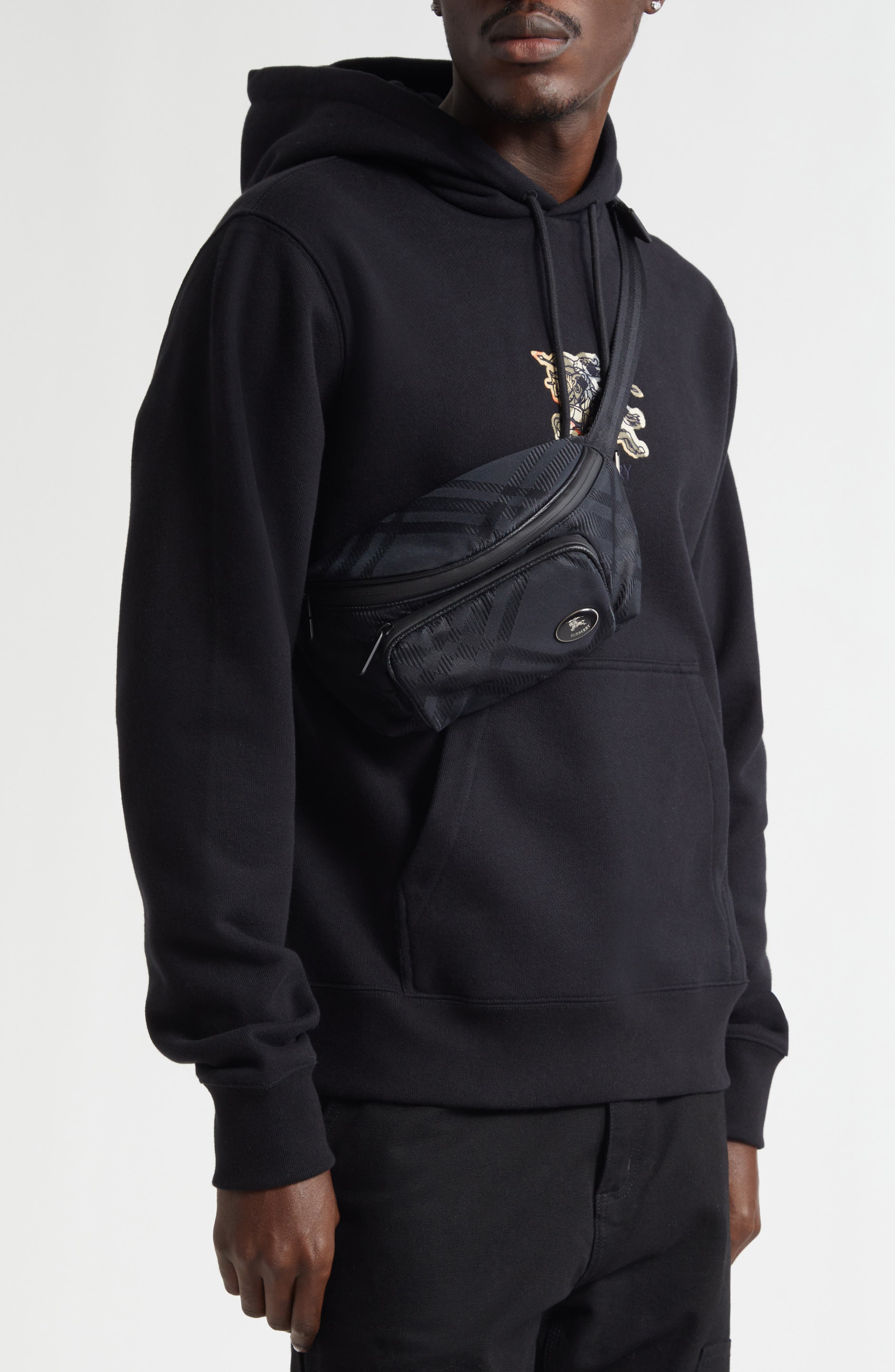 Burberry Small Check Belt Bag, Alternate, color, 