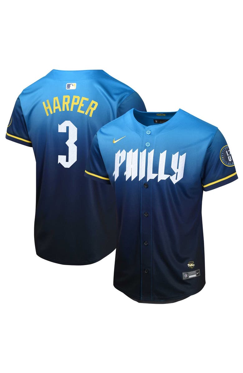 Nike Youth Nike Bryce Harper Blue Philadelphia Phillies 2024 City Connect Limited Player Jersey, Main, color, Blue