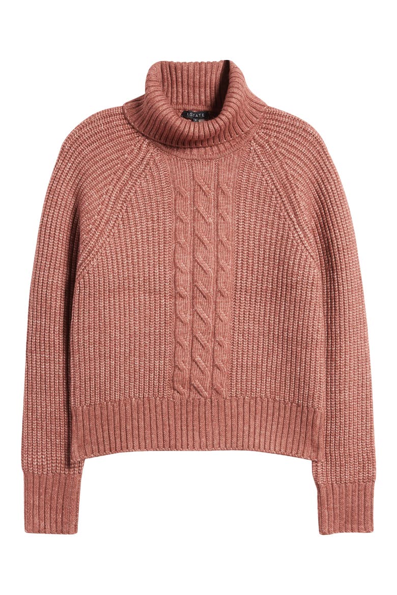 Back Cutout Turtleneck Sweater, Alternate, color, TERRA EARTH BROWN
