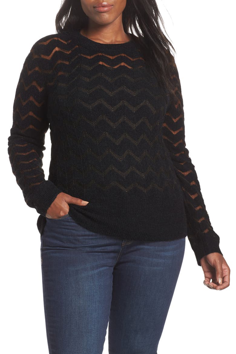 Easy Stripe Pullover, Alternate, color, BLACK