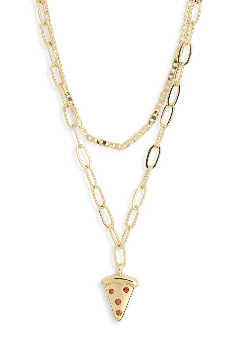 Leith Layered Pizza Pendant Necklace, Alternate, color, Red Multi- Gold