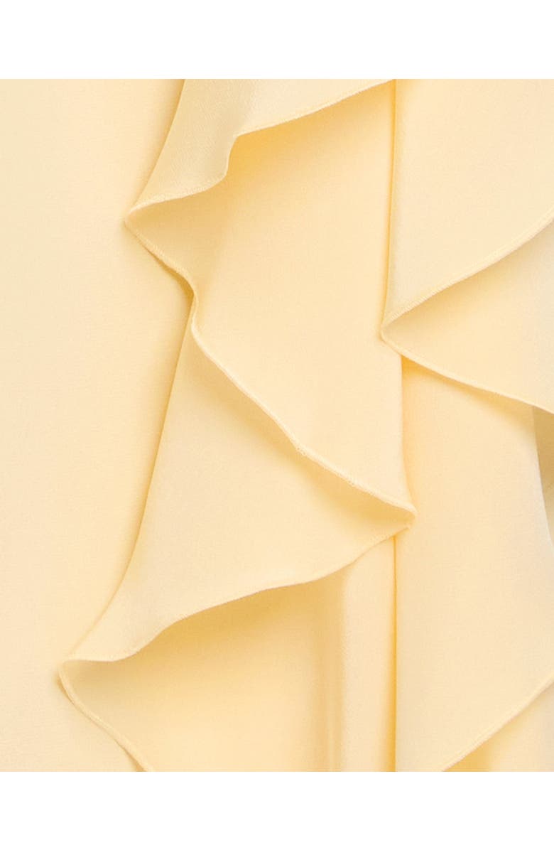 Santorelli EMERSON Sleeveless Silk Midi Dress with Skirt Side Cascading Ruffles, Alternate, color, Chamomile