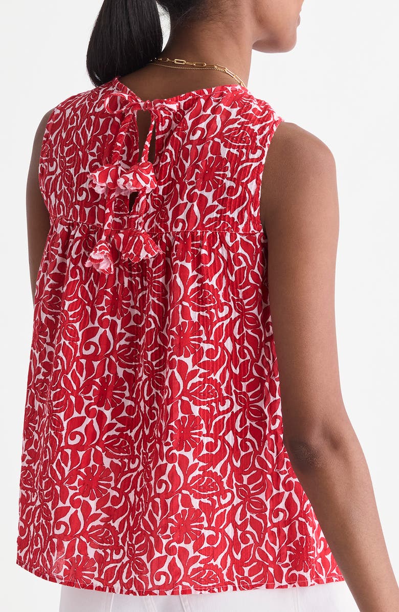 vineyard vines Lynn Print Sleeveless Top, Alternate, color, Lighthouse Red Leila