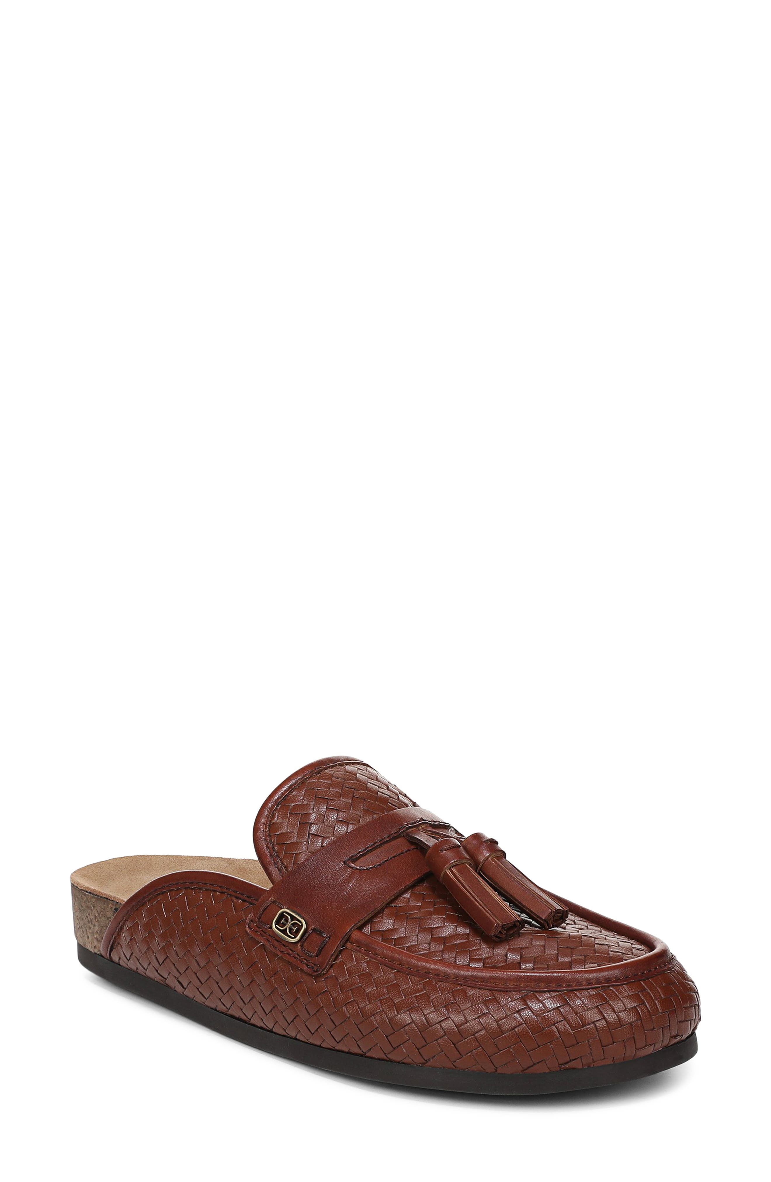 Sam Edelman Astrid Weave Tassel Loafer Mule, Main, color, Chestnut Brown