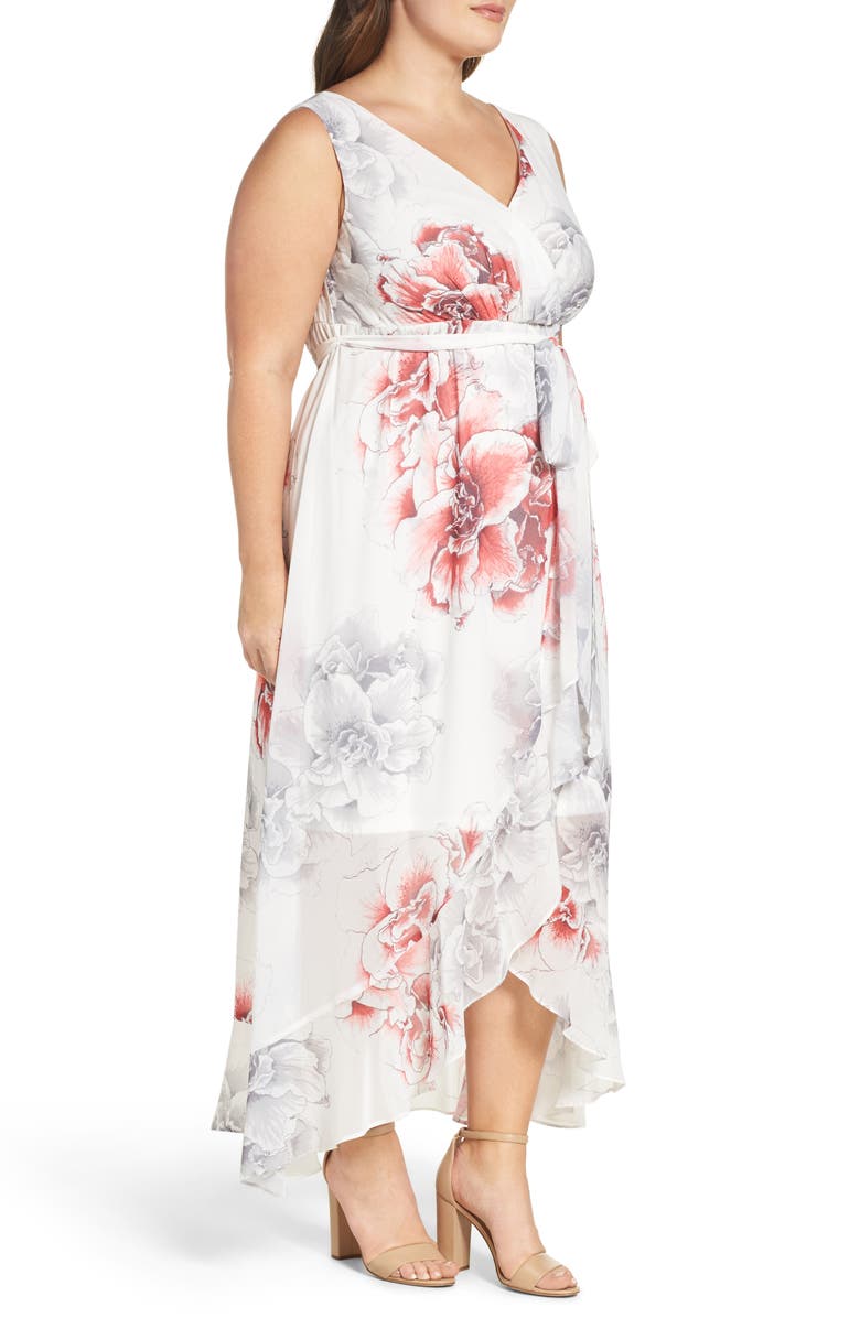 Sangria Floral Print Maxi Dress, Alternate, color,