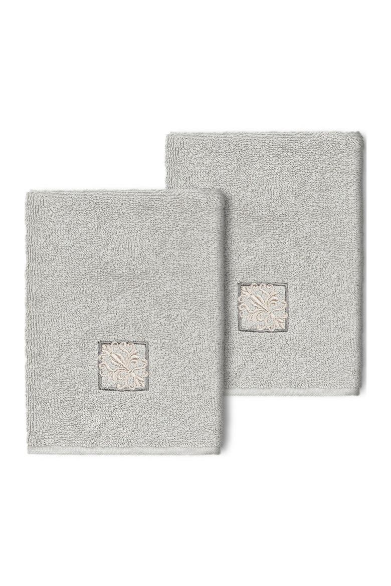 Vivian Embellished Washcloth - Set of 2 - Light Gray, Main, color, LIGHT GRAY