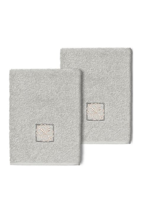 Vivian Embellished Washcloth - Set of 2 - Light Gray