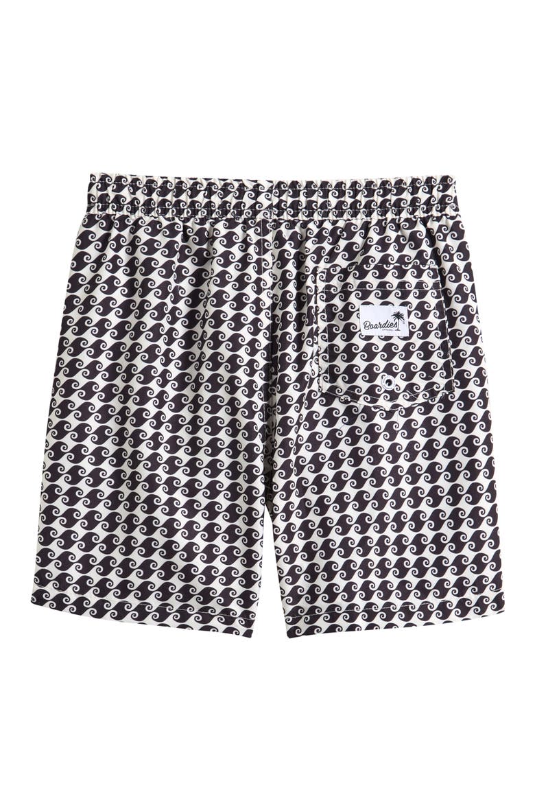 Kids' Sea Hound Swim Trunks, Alternate, color, BLACK/ CREAM
