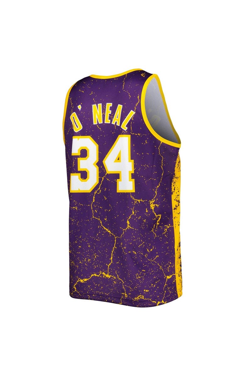 Mitchell & Ness Men's Mitchell & Ness Shaquille O'Neal Purple Los Angeles Lakers 1999-00 Hardwood Classics Player Burst Tank Top, Alternate, color, 
