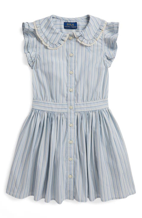 Kids' Striped Cotton Poplin Dress