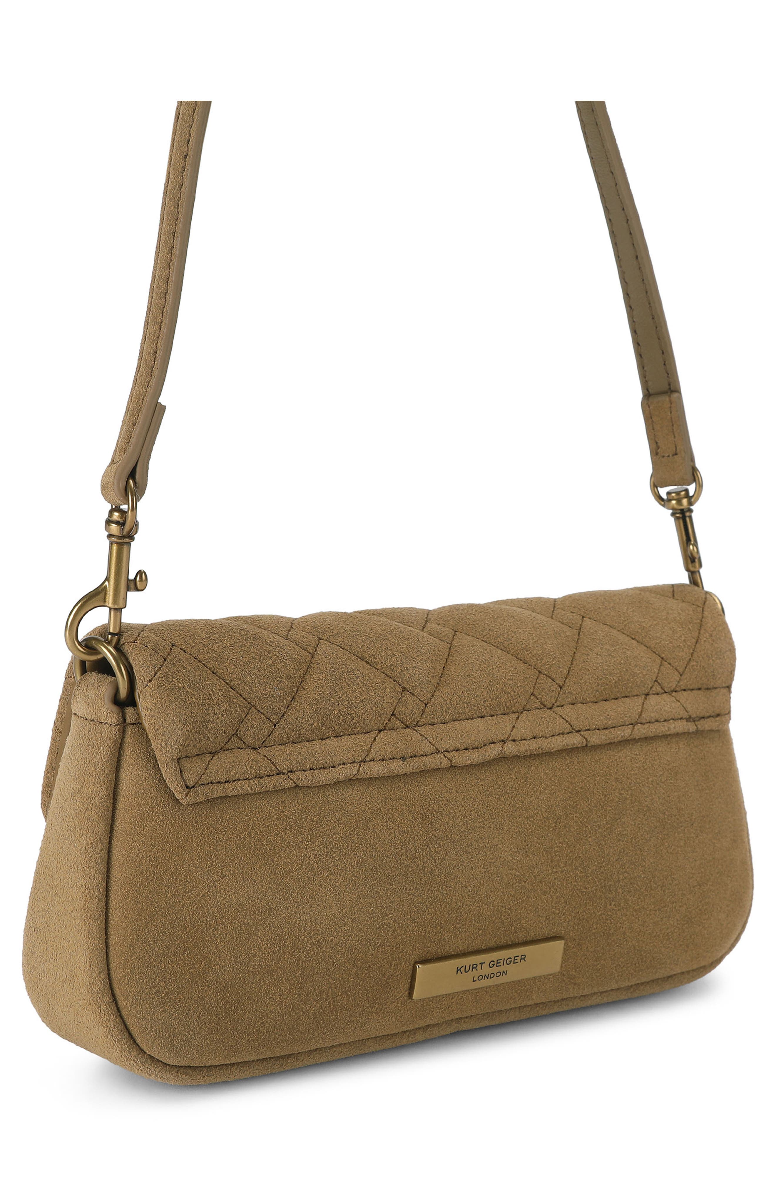 Pickle Quilted Suede Shoulder Bag, Alternate, color, TAN