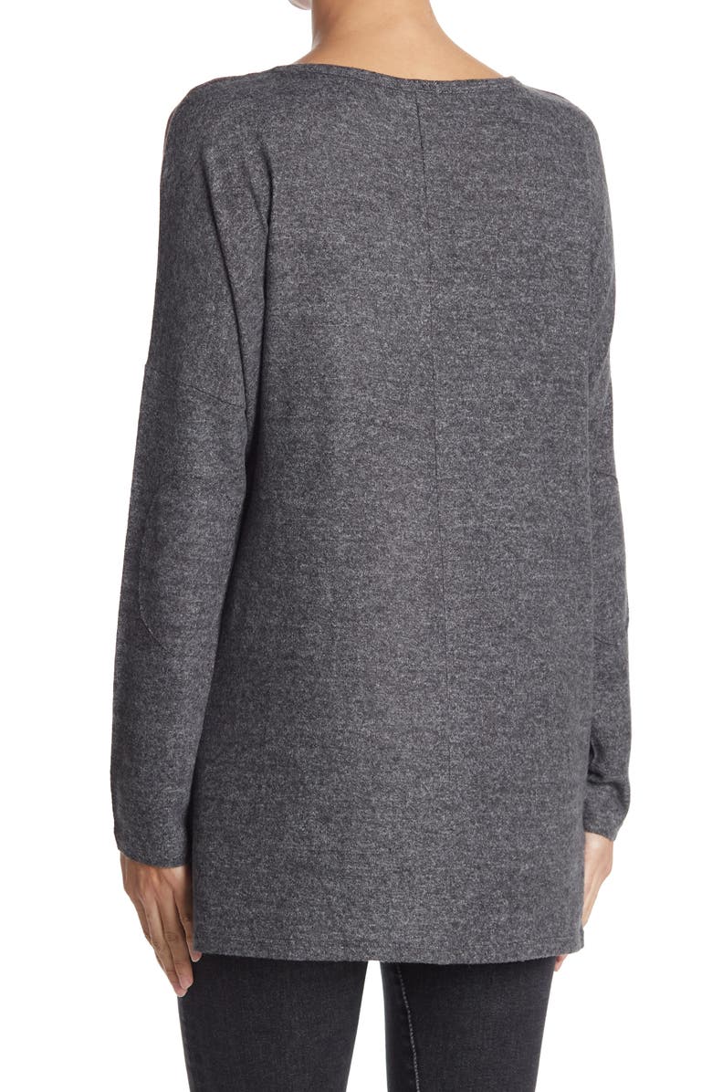 GO COUTURE Colorblock Top, Alternate, color, Black Print 1