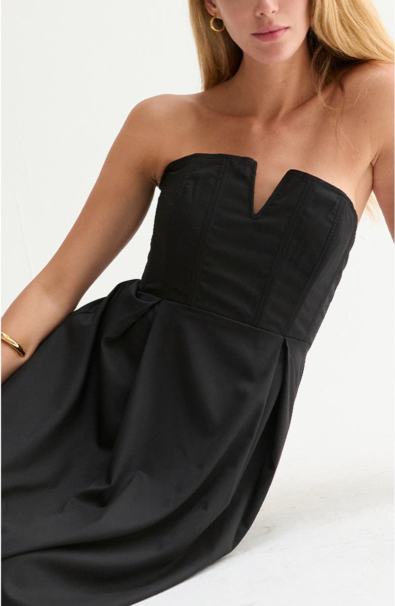 CRESCENT V-wire Modal Blend Midi Dress, Alternate, color, Black