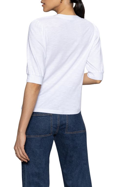 Sanctuary Mixed Media Organic Cotton Blend Top In White