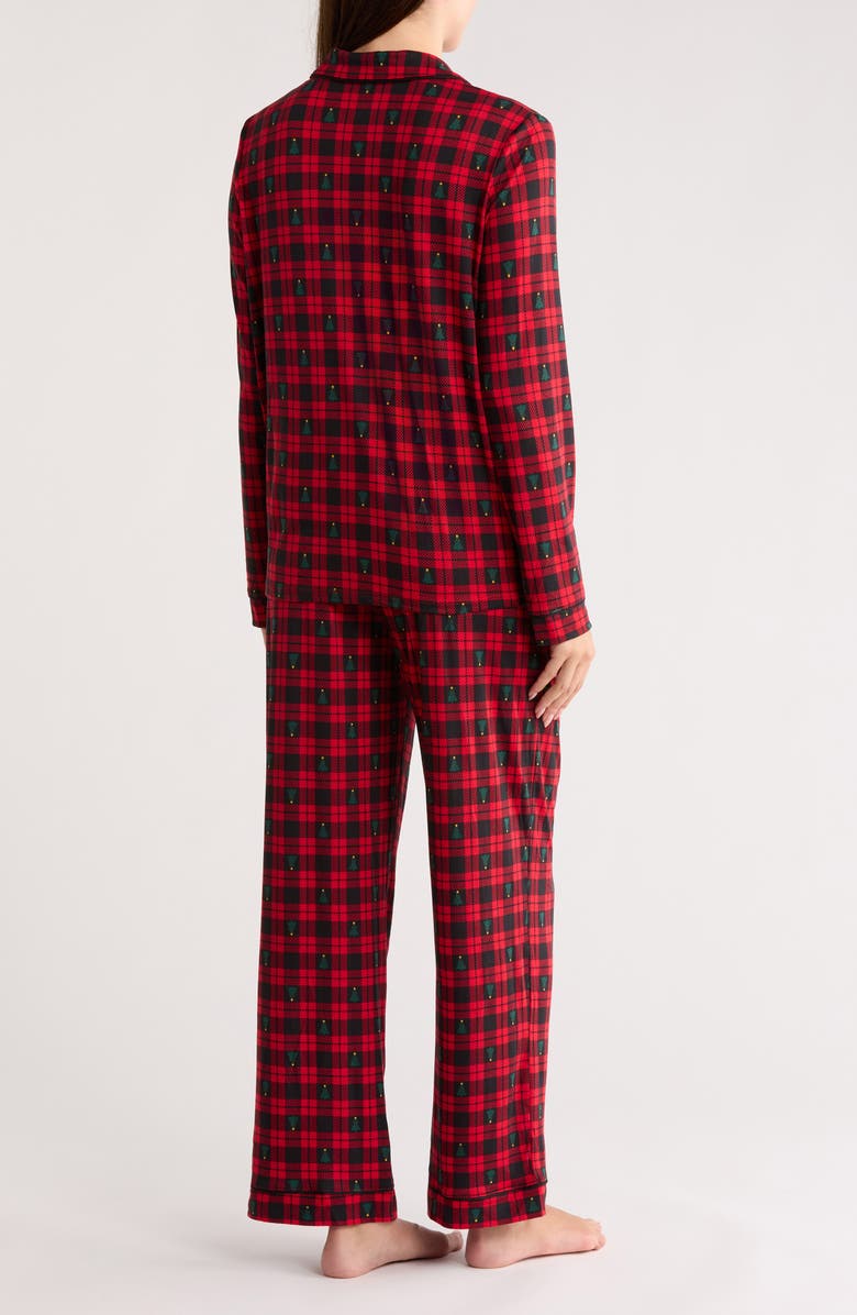 JACLYN Mom Matching Family Notch Collar Pajamas, Alternate, color, Xmas Tree