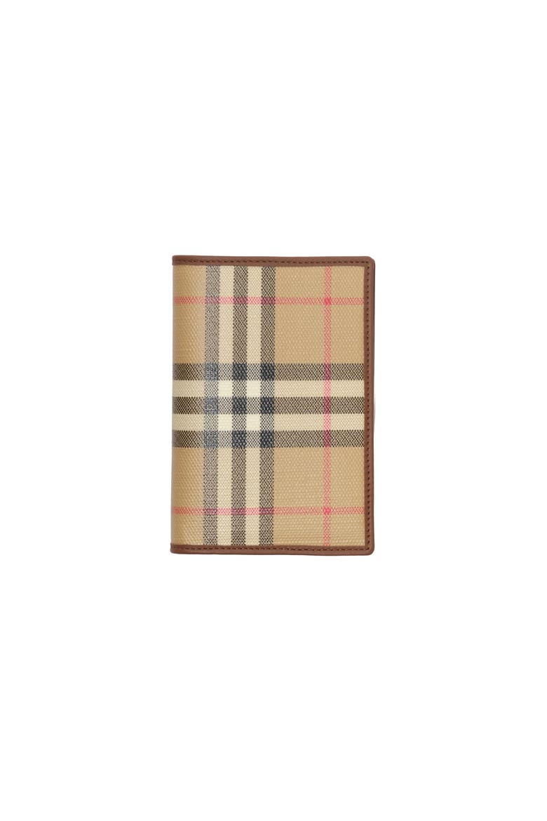 Check Folding Card Case, Main, color, Archive beige