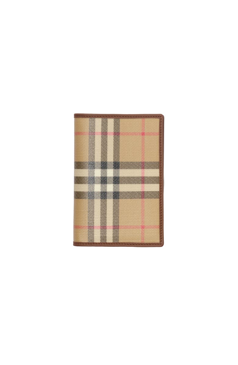 Burberry Check Folding Card Case, Main, color, Archive Beige