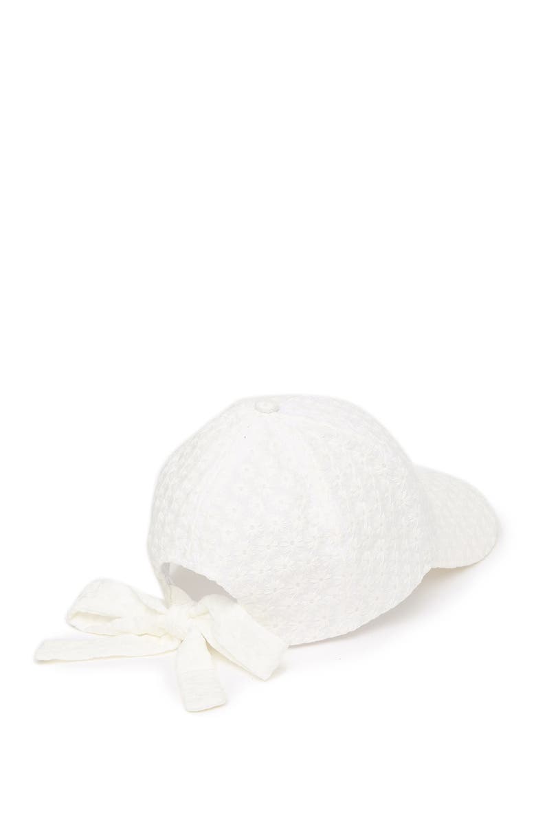 BCBG Eyelet Tie Back Baseball Cap, Main, color,