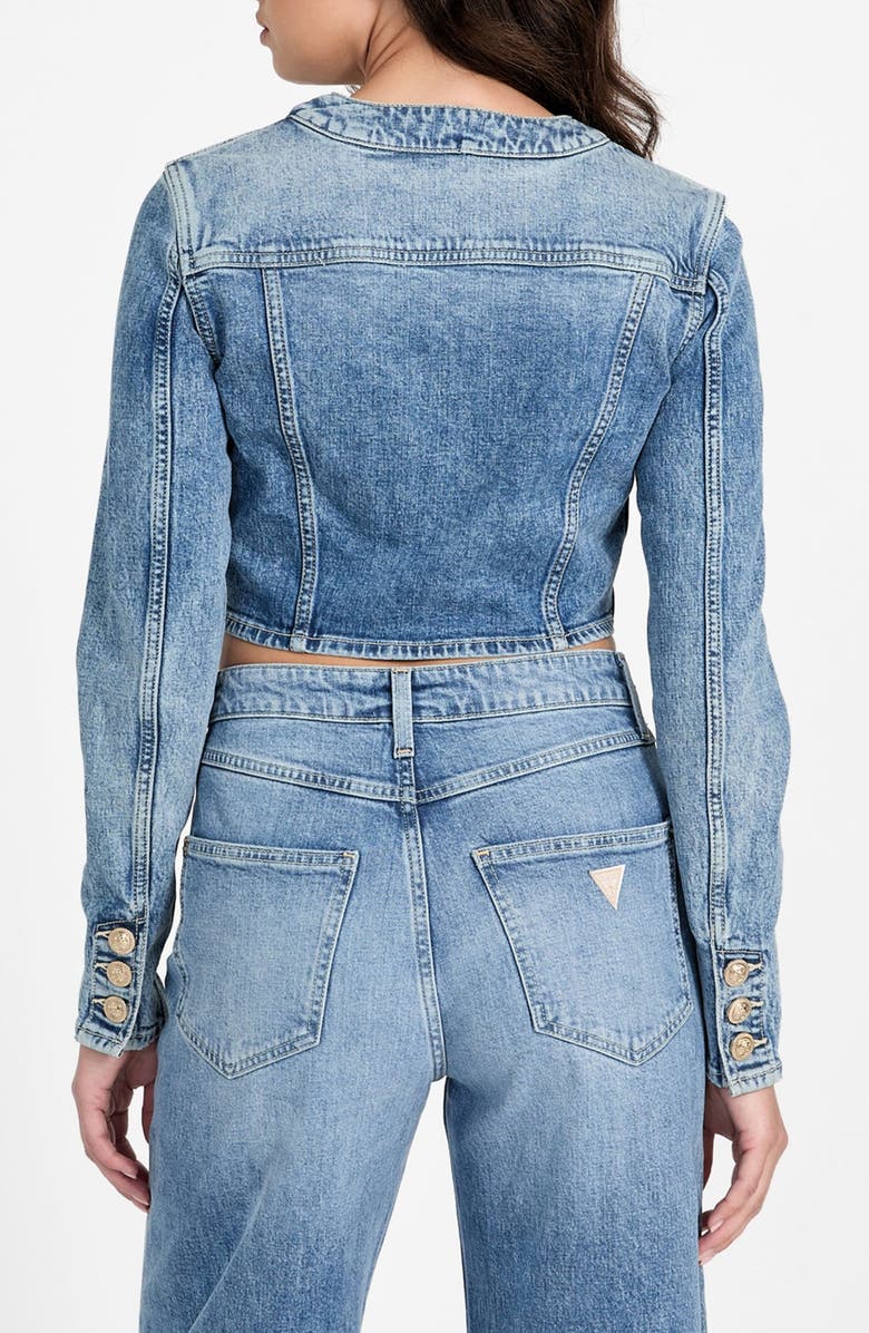 GUESS Gemma Crop Denim Jacket, Alternate, color, 
