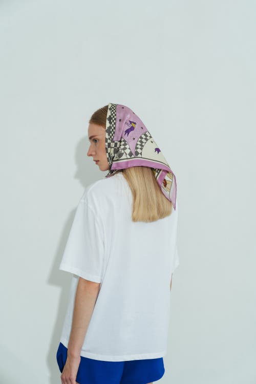 Lost Pattern Nyc "journey" Silk Scarf By Shantall Lacayo In Purple