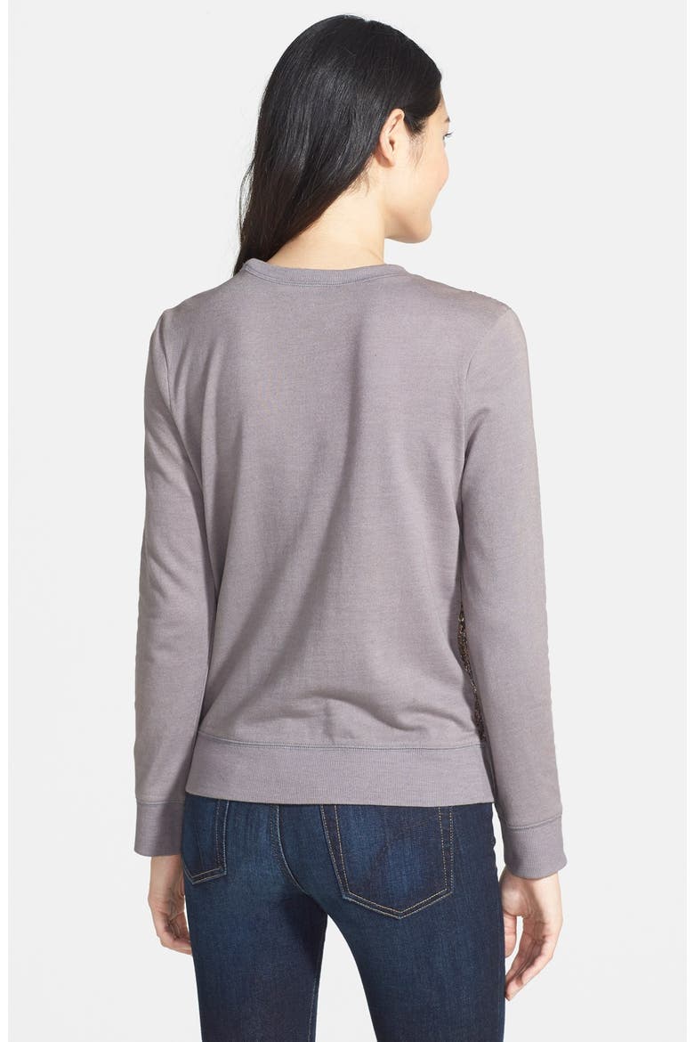 Embroidered Sweatshirt, Alternate, color, HEATHER GREY SEQUIN FRONT