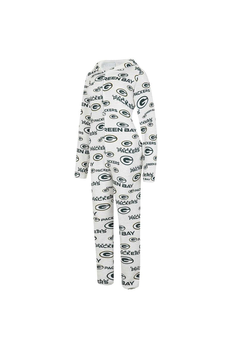 Women's Concepts Sport  Cream Green Bay Packers Docket Hoodie Full-Zip Union Suit, Alternate, color, Cream