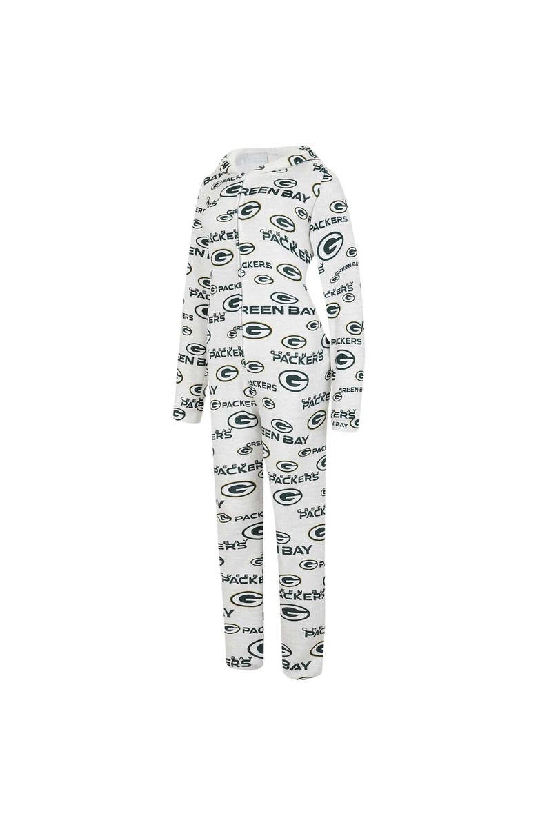 CONCEPTS SPORT Women's Concepts Sport Cream Green Bay Packers Docket Hoodie Full-Zip Union Suit, Alternate, color,