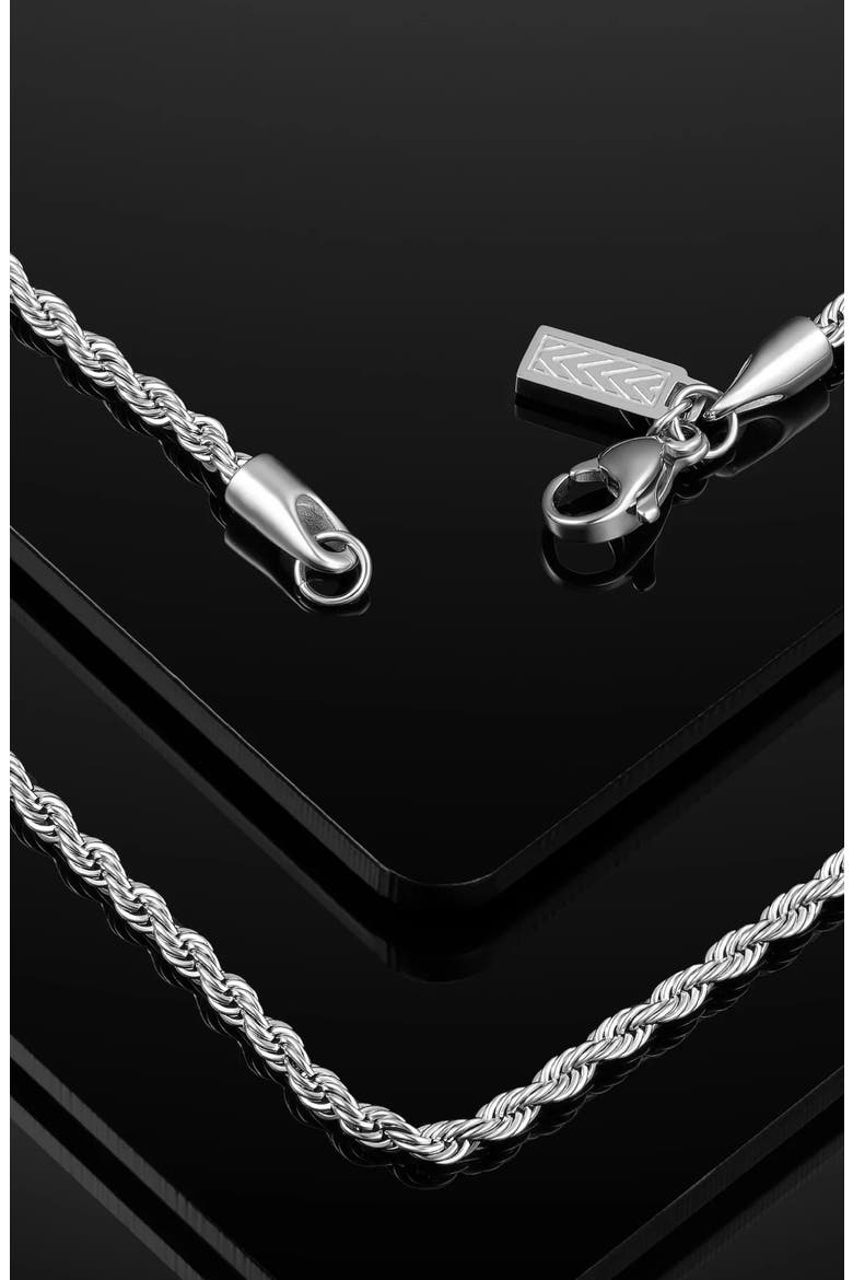 Men's Rope Chain Necklace, Alternate, color, SILVER