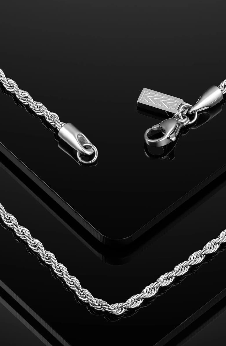 Vincero Men's Rope Chain Necklace, Alternate, color, Silver