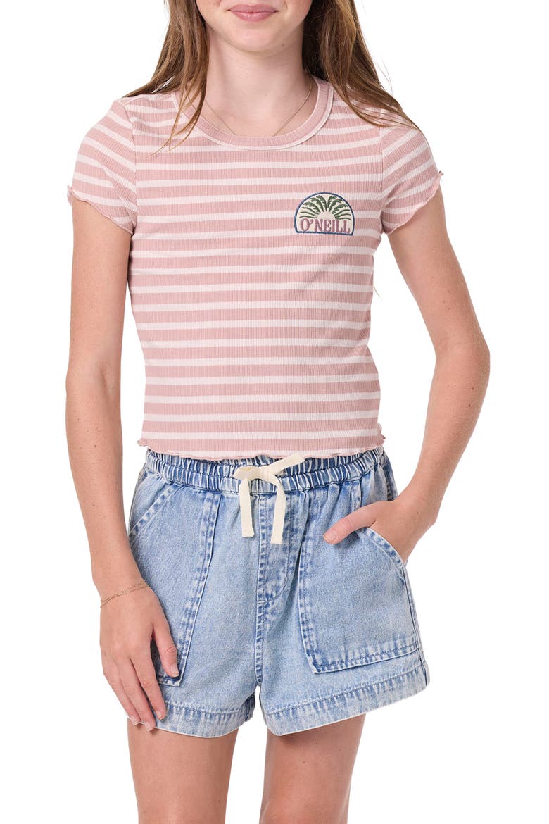 Kids' Merrit Stripe T-Shirt, Main, color, MISTY ROSE