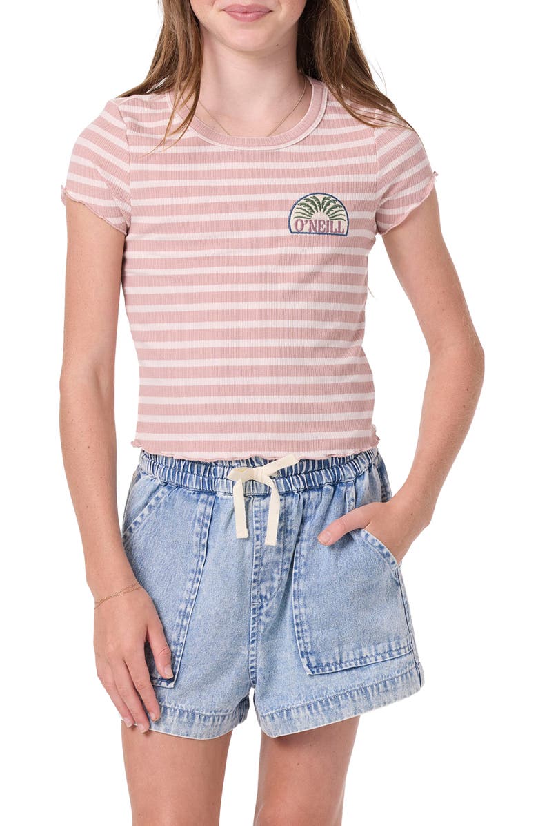 O'Neill Kids' Merrit Stripe T-Shirt, Main, color, Misty Rose